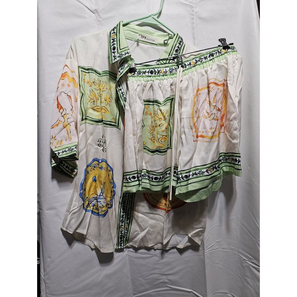 TFY Collection Printed Shirt and Shorts Set Endless Moon Boutique Boho Unique